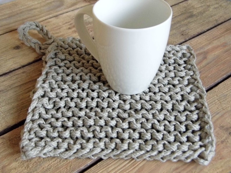 PDF KNITTING PATTERN easy knit rope potholder big stitches Etsy