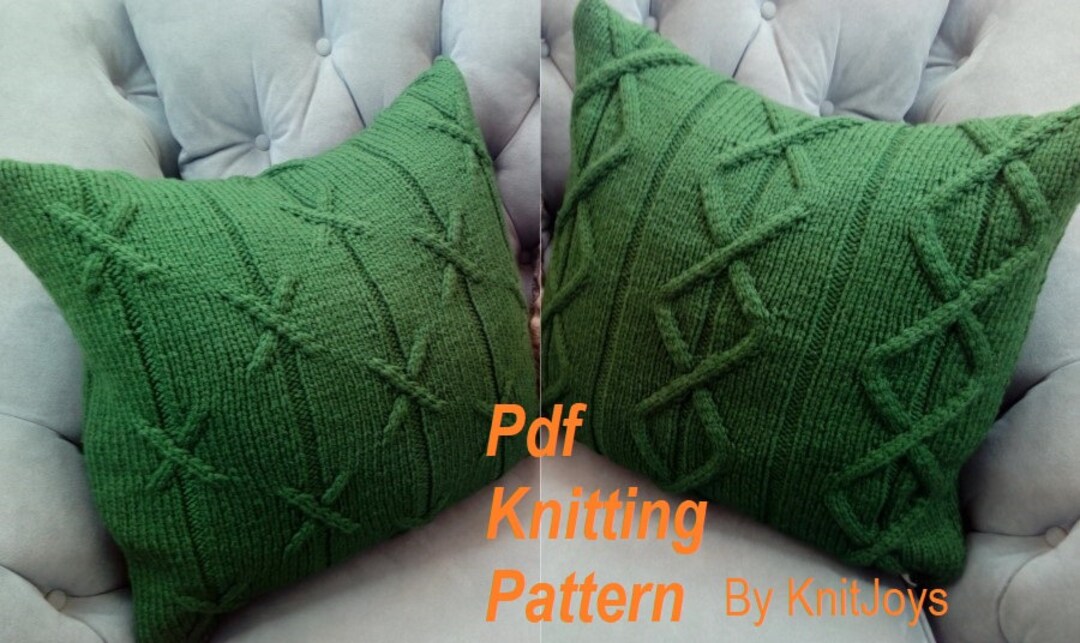 PDF Knitting Pattern, Cable Knit Pillow Cover Pattern our Life Paths