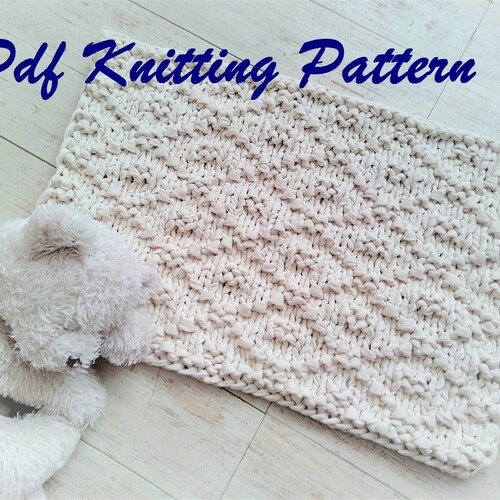 Rug Knitting Pattern PDF Waves. Beginners Bath Mat Knitting Etsy UK