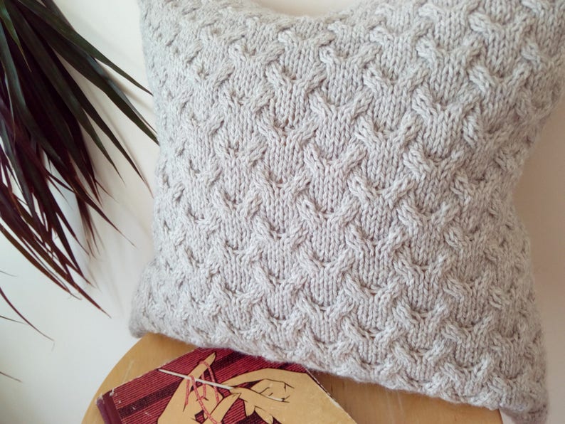 PDF KNITTING PATTERN Cable Knit Pillow Cover Fly Cables Fly Etsy