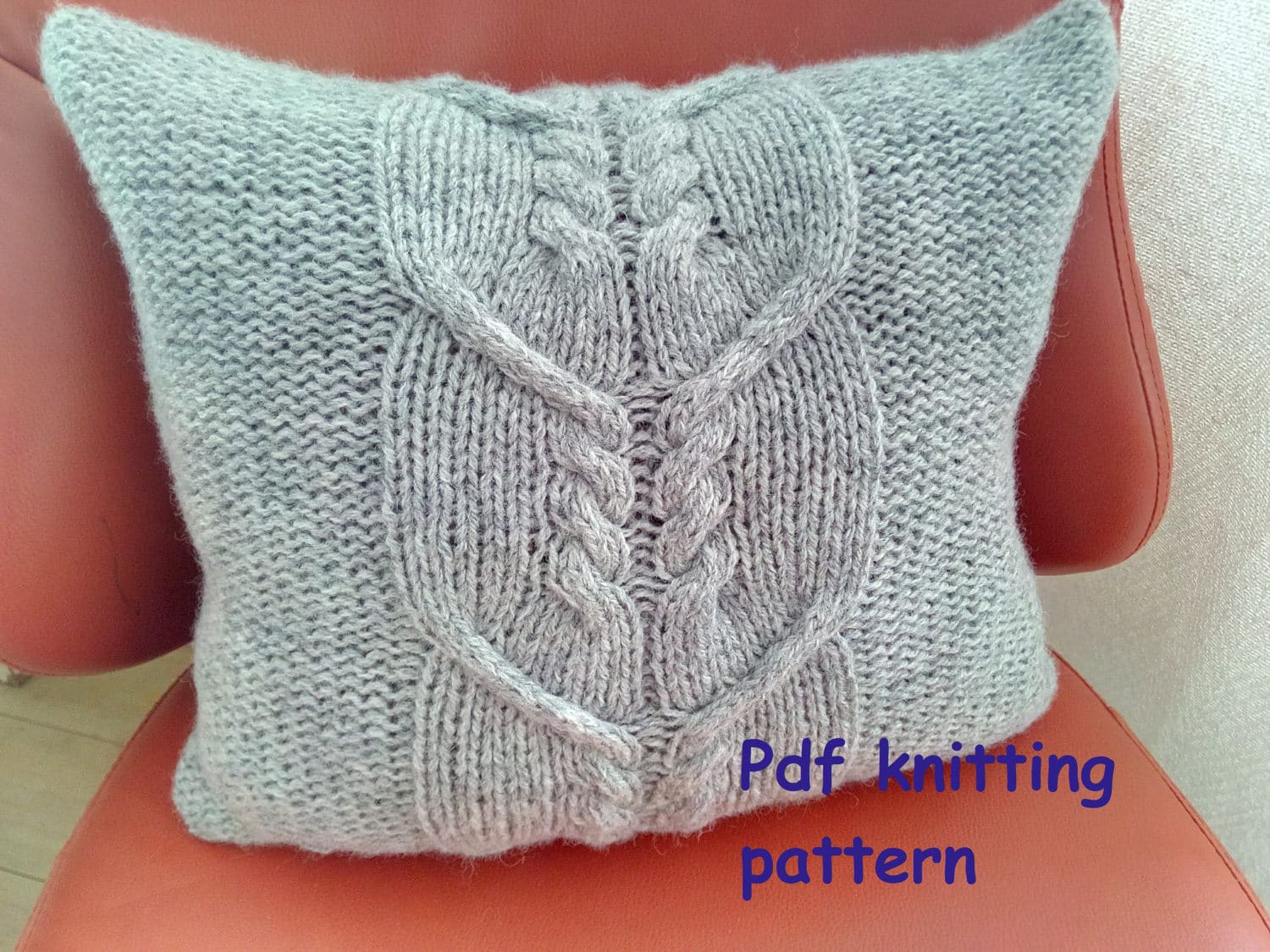 PDF KNITTING PATTERN Aran Cable Knit Pillow Cover 14 X 14 Etsy