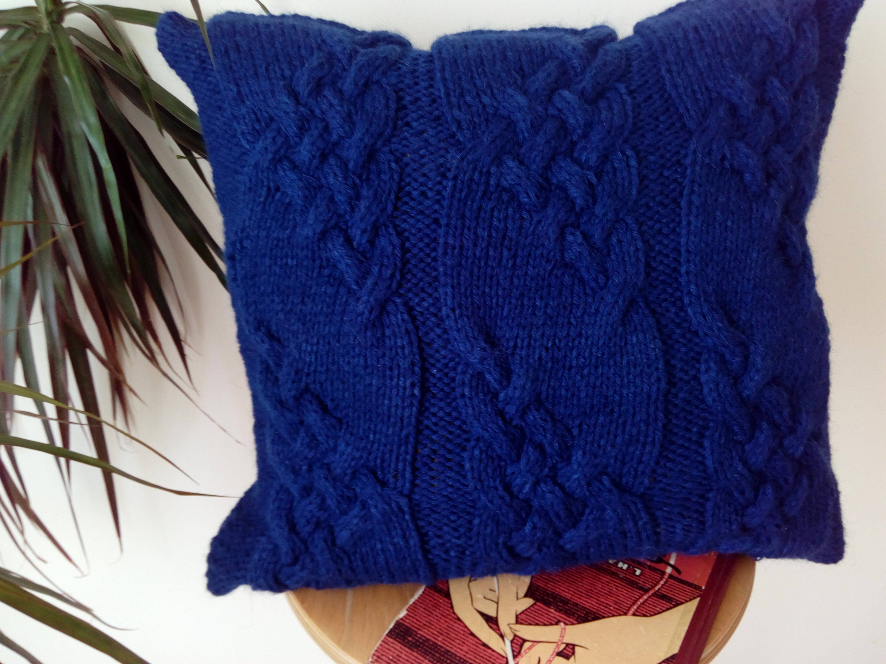 PDF Knitting Pattern, Cable Knit Pillow Cover No.1, 20 X 20, Button Etsy