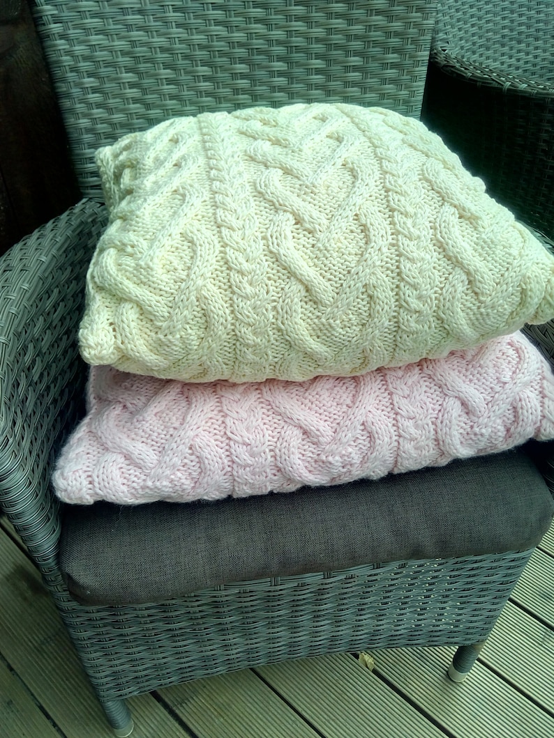 PDF KNITTING PATTERN Cable Knit Aran Pillow Cushion Cover Etsy Sweden