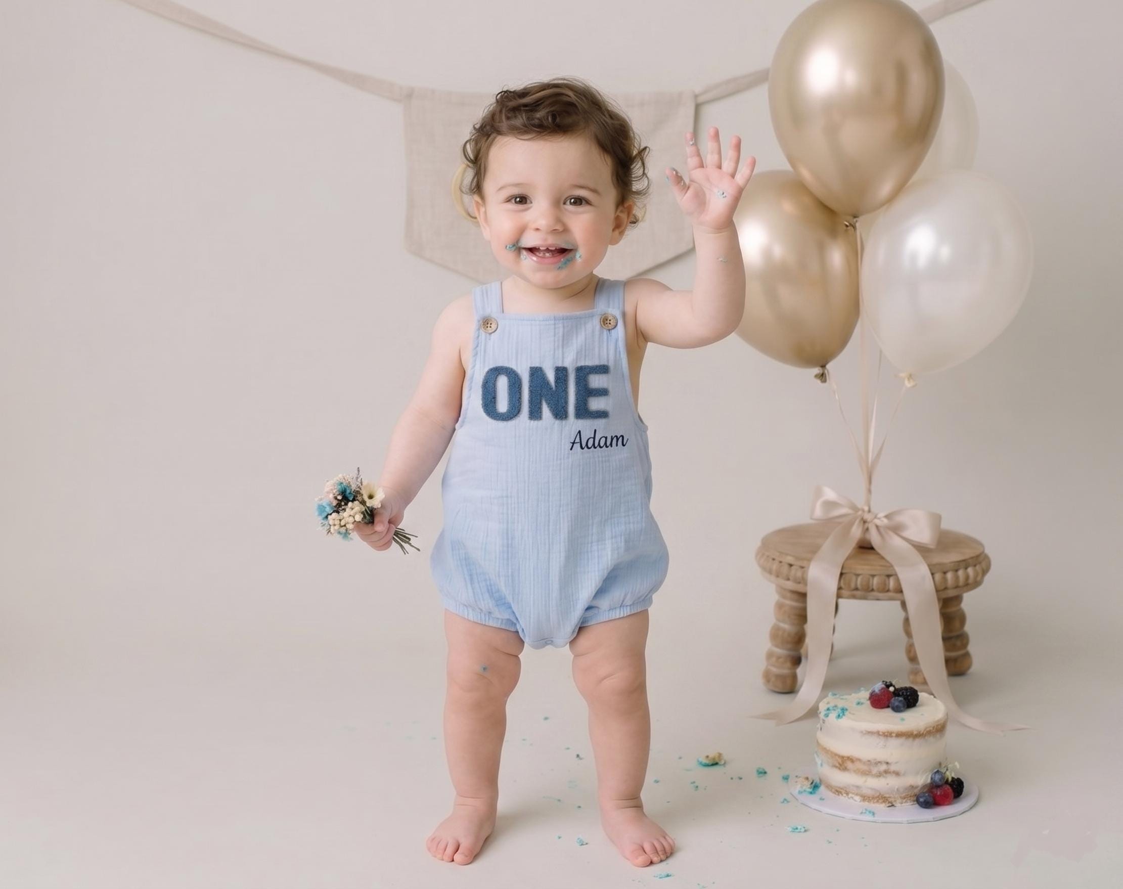 First birthday boy romper blue - Etsy 日本