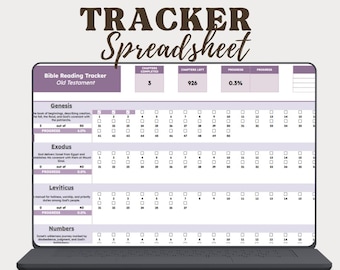 Bible Reading Tracker for Google Sheets | Digital Bible Planner | Christian Journal Spreadsheet
