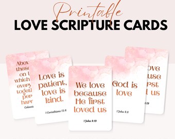 Valentine's Day Scripture Cards | 20 Love Verse Card | Christian Love Verses | (PDF Printable)