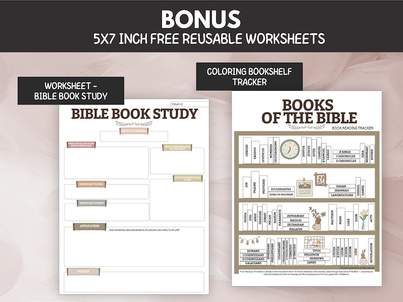 Bible Books Inserts — 5x7 Tip-ins | KJV | Free Bible Study Worksheet ...