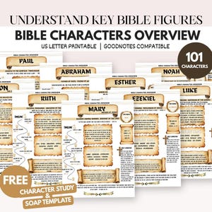 101 Bible Character Study Guide | Printable PDF | GoodNotes SOAP Template Bundle