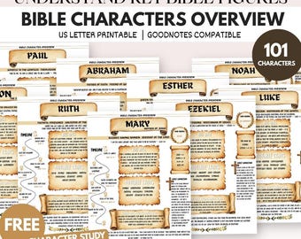 101 Bible Characters Study Bundle | Christian Journal Overview (Digital Download)