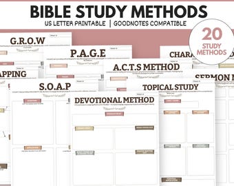 Bible Study Methods Bundle | SOAP, HEAR, Inductive Guide (PDF Download) | Christian Study