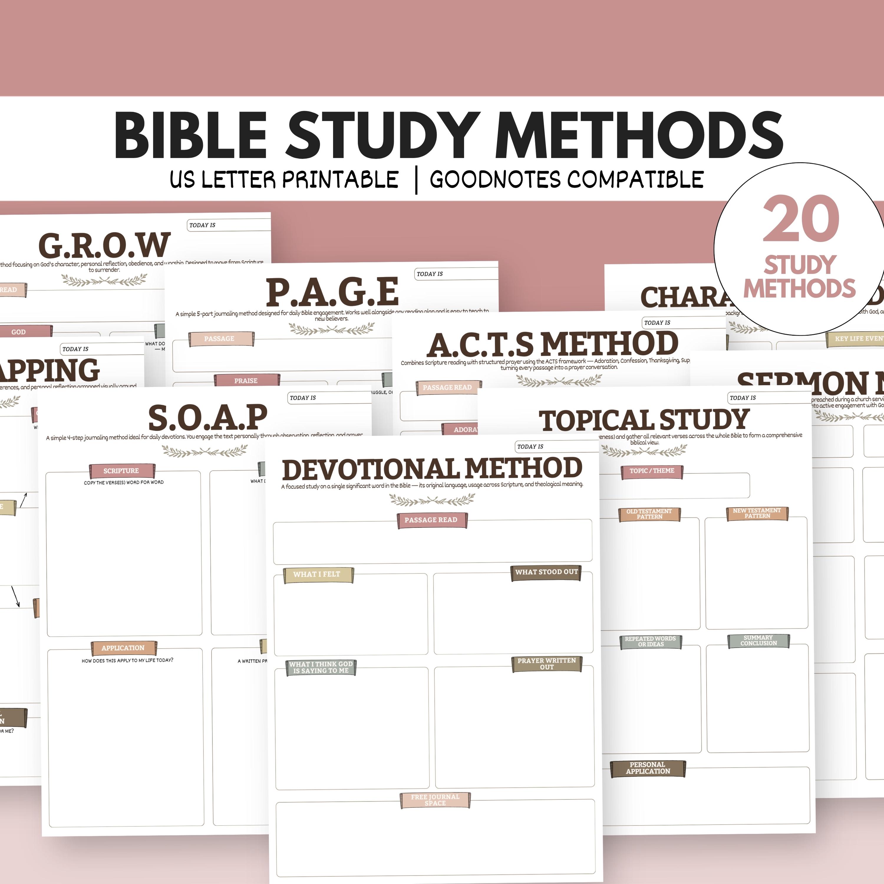 Bible Study Methods Bundle | SOAP, HEAR, Inductive Guide (PDF Download ...