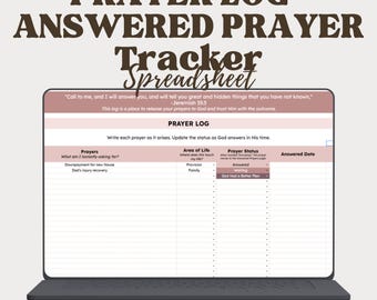 Prayer Log & Answered Prayer Tracker – Google Sheets | Christian Spiritual Journal Spreadsheet | Faith-Based Digital Planner