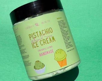 Pistachio Ice Cream Whipped Soap 8oz| Whipped Bath Butter | Whipped Body Wash | Whipped Body Frosting | Whipped Shaving Cream | Cream Soap