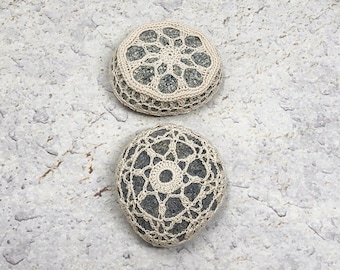 Crochet Stone Pattern, DIY, Lace Stone Cover Pattern, Rock Cozy Pattern, Two Small Stones, Beach house decor, Tabletop decor, bowl element