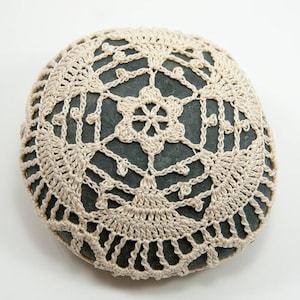 Häkelstein Muster, DIY, Lace Stone Cover Muster, Rock Muster häkeln, Frühling Frost, Strand Haus Dekor, Tabletop Dekor, Schüsselelement