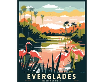 Everglades National Park Serigraph Sticker 4x4.5 inches