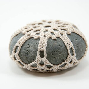 Crochet Stone Pattern, DIY, Lace Stone Cover Pattern, Rock Cozy Pattern, Two Small Stones, Beach house decor, Tabletop decor, bowl element image 7