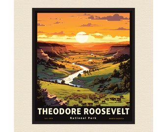 Theodore Roosevelt National Park North Dakota Art Poster