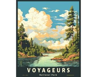 Voyageurs National Park Serigraph Sticker 4x4.5 inches