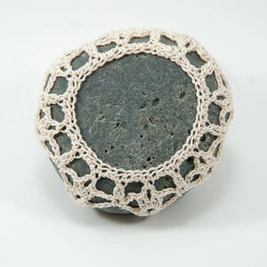 Crochet Stone Pattern, DIY, Lace Stone Cover Pattern, Rock Cozy Pattern, Two Small Stones, Beach house decor, Tabletop decor, bowl element image 9