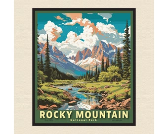 Rocky Mountain National Park Colorado Art Poster