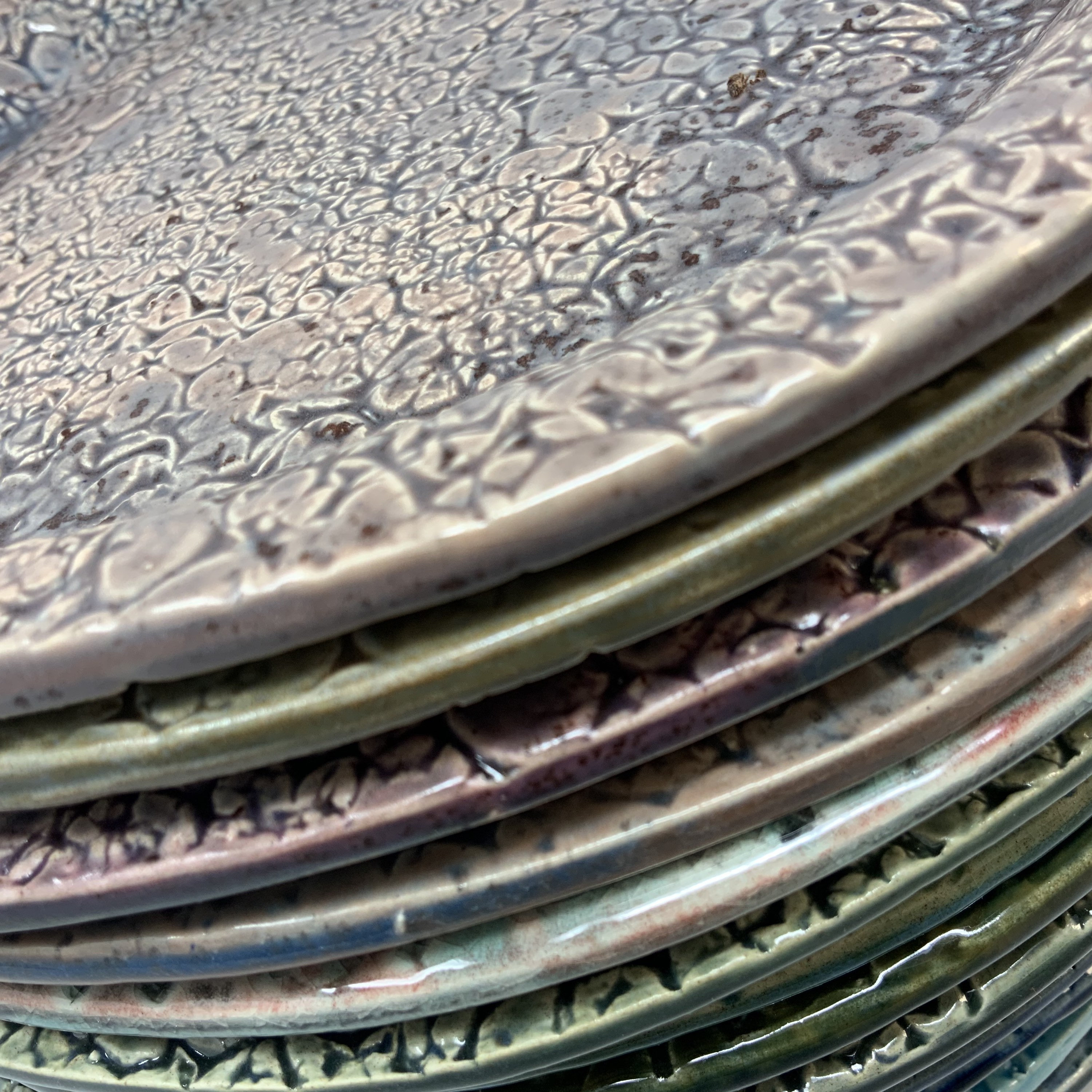 Handmade Textured Ceramic Plates Single or Set of 2 Etsy UK