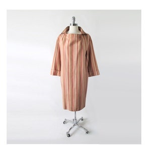 Vintage Halston III Striped Avant Garde Silk Dress M image 1