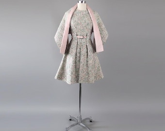 Vintage 60s MOD Pastel John Moore Dress Matching Wrap S