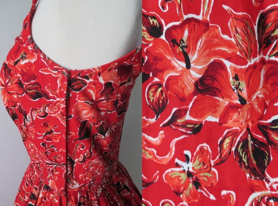 Vintage 50s Surfriders Butterfly Print Full Skirt… - image 4