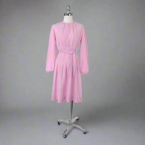 Vintage 70s Pink Pleated Party Dress