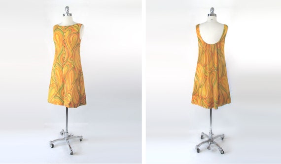 Vintage 60s Paisley Chiffon MOD Party Dress XS | S - image 3