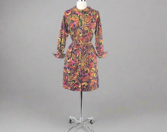 Vintage 60s Psychedelic Paisley Shift Dress