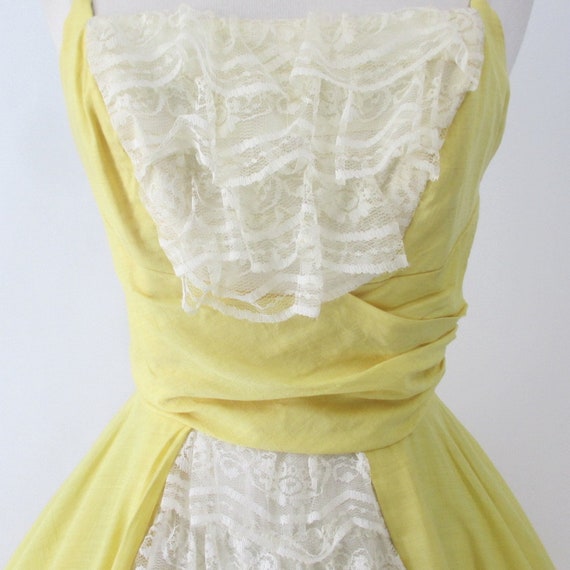 Vintage 50s Sunny Yellow & Lace Lilli Diamond Par… - image 6