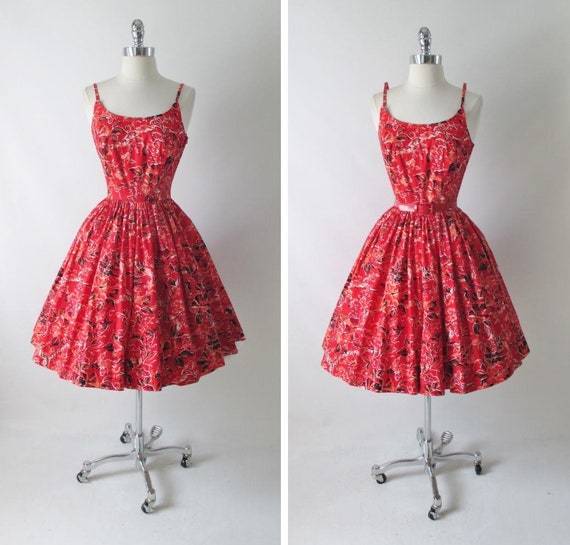 Vintage 50s Surfriders Butterfly Print Full Skirt… - image 2