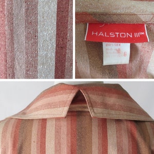 Vintage Halston III Striped Avant Garde Silk Dress M image 5