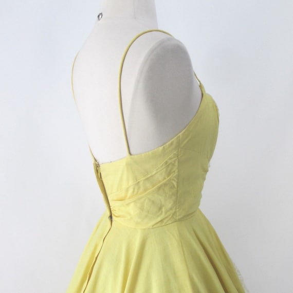 Vintage 50s Sunny Yellow & Lace Lilli Diamond Par… - image 7