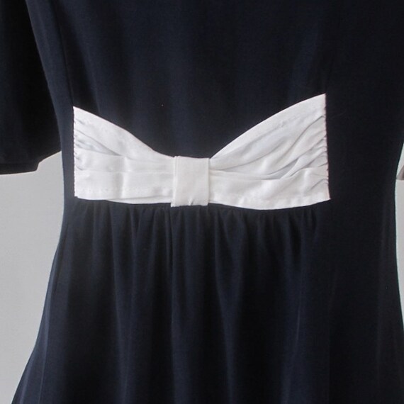 Vintage 80s Navy Puff Sleeve Mini Party Dress NWT… - image 7