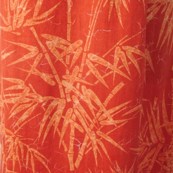 Vintage 70s Tropical Hawaiian Bamboo Orange Maxi … - image 6