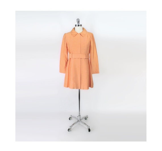 Vintage 60s Peach Mini Party Dress & Jacket Set S - image 1