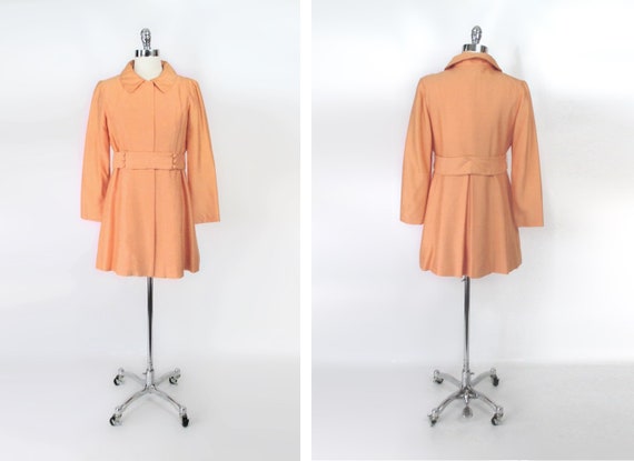 Vintage 60s Peach Mini Party Dress & Jacket Set S - image 3