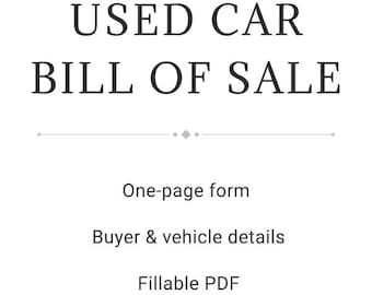 Gebrauchtwagen Wechsel |  Einfaches Fahrzeug Privatverkauf-Formular |  Ausfüllbares & Druckbares PDF