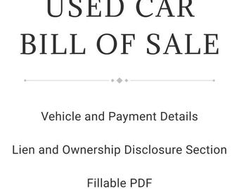 Gebrauchtwagen Wechsel |  Komplettes Fahrzeug Privatverkaufs-Formular |  Ausfüllbares & Druckbares PDF