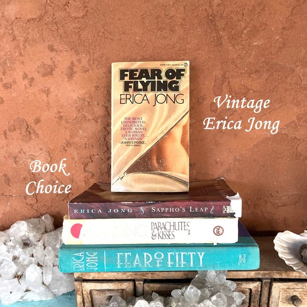 Sale ERICA JONG BOOKS Vintage 70s  Fear of Flying Feminism Novel Liberated Wise Woman Humor, Parachutes & Kisses Sappho's Leap Fear of Fifty