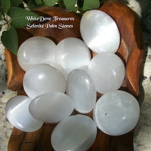 SELENITE PALM Crystal, Lg Selenite Massage Stone, Chakra Stone, Moon Scry Packaged in Selenite Sand image 1