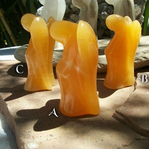 SALE CRYSTAL ANGEL Statue, Angel Sculpture, Orange Calcite Angel, Stone Angel, Aragonite Angel Guardian Angel Reiki Energy Altar Feng Shui image 3