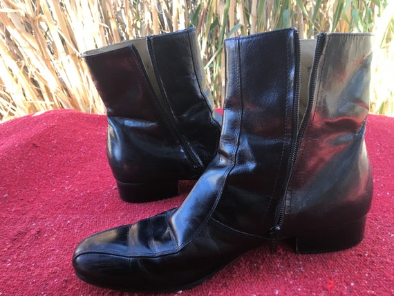 Sale Vintage 70s Mod Leather Men Size 12 Ankle Dr… - image 6