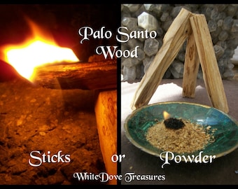 PALO SANTO POWDER, Smudge Incense Holy Wood Powder, Shaman Medicine Palo Santo Sticks, Altar Aura Clear Chakra, Meditation Incense