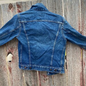 1980s Levis Denim Jean Jacket 36 Unisex Boho Button Up Texture Camp Shirt L Blue Stripe 4X Plus Size Tunic Blouse Long Sleeve Summer Cover image 10