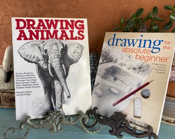 Vintage How to Draw Books, Drawing Animals Drawing For Beginner Learn Art Skills Step by Step Instruction Anatomy Landscape Portrait Drawing