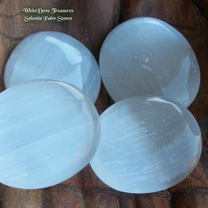 SELENITE PALM Crystal, Lg Selenite Massage Stone, Chakra Stone, Moon Scry Packaged in Selenite Sand image 4